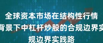 全球资本市场在结构性行情阶段背景下中杠杆炒股的合规边界实践路
